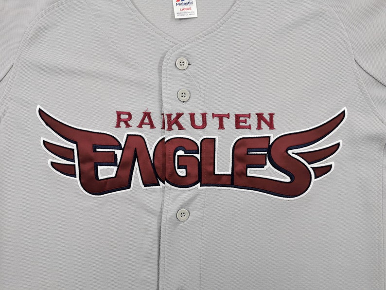 Rakuten Eagles Camisa de béisbol Eagles Jersey de béisbol Rakuten Eagles por Majestic 15th Anniversary Baseball Jersey Camisa Tamaño L imagen 6