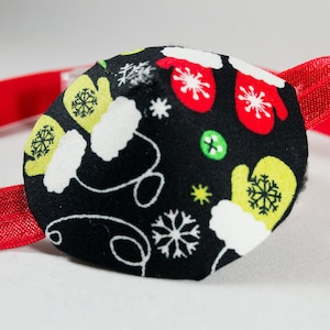 ホリデーミトン大人用布製アイパッチ、ハンドメイド/視力補助具/白内障補助具/アイケア/健康と美容/失明補助具