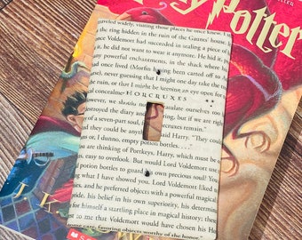 Placa de interruptor de luz de pared con forma de página de libro, cubierta de interruptor de luz, decoración del hogar, dormitorio, cubierta de toma de corriente, fiesta de amantes de los libros, reciclado
