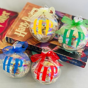 Magical House Colors Ornament Set of 4/ Christmas Decor/ Wizardry, Tree Decorations, Holiday Bulb