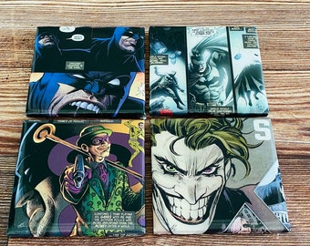 Bat, Joker, Bat Girl Comic Coasters Set, Resin Covered, Handmade Gift, Drink Coasters, Housewarming Gift, One of a kind Gift