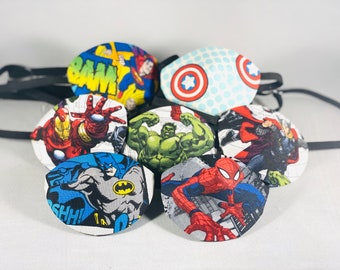 Parche de tela para ojos de superhéroe hecho a mano/accesorio para la visión/ayuda para cataratas/cuidado de los ojos/salud y belleza/ayuda para ojos ciegos/ocular