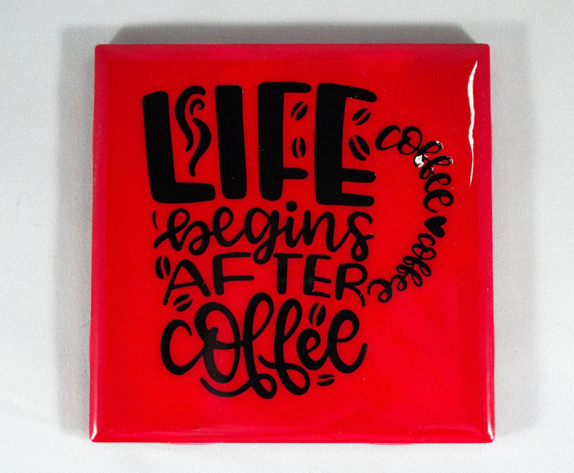 Coffee Coasters Painted Custom Quote Coaster Handmade Etsy