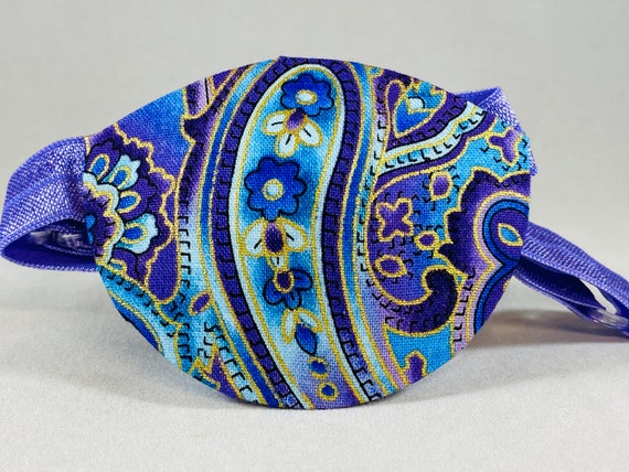 Purple Paisley Adult Fabric Eyepatch, Handmade, Unisex, Pirate patch, cataract aid, eye care, health & beauty, blind eye aid