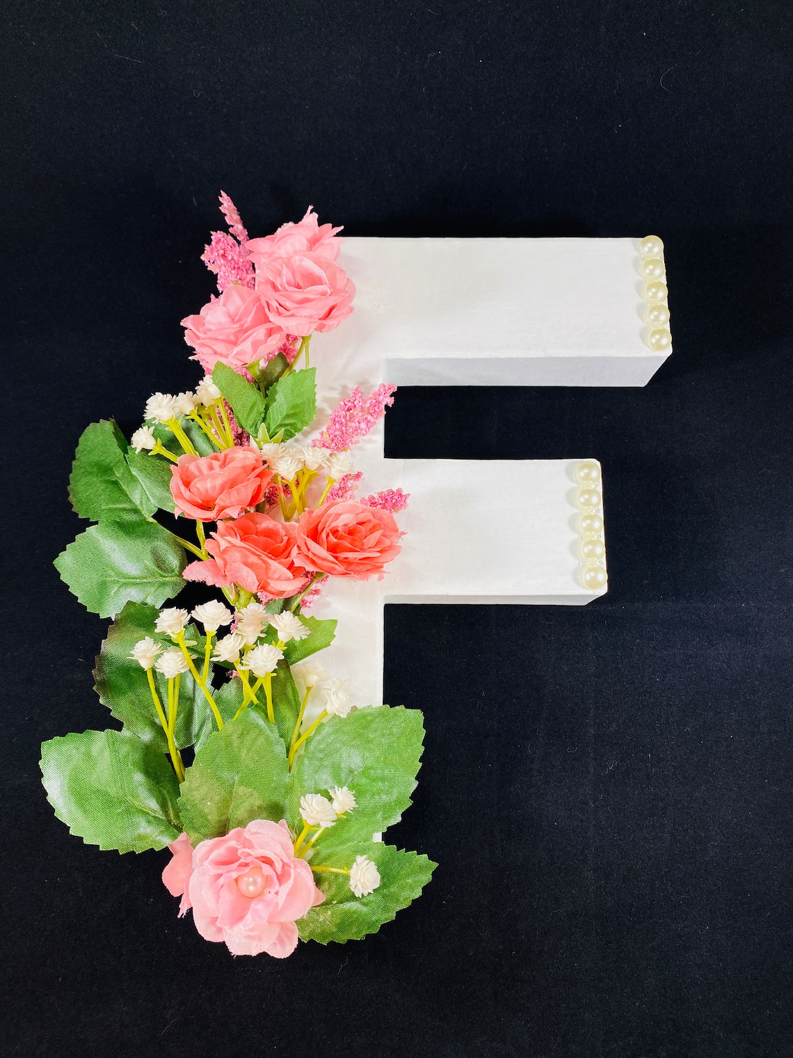 Custom Floral Letter Free Standing Letter Paper Mache - Etsy