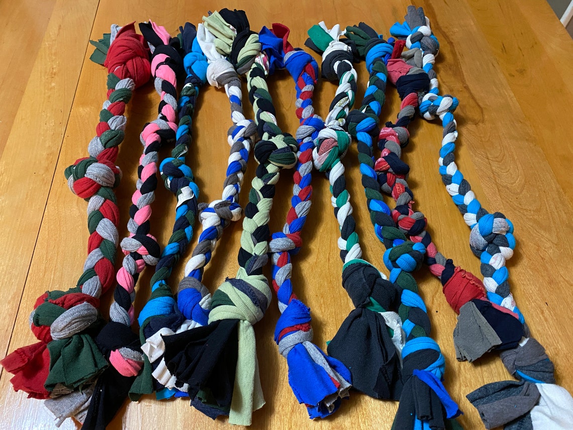 Dog Rope Braided Recycled TShirt Handmand Dog Toy Rope Toy Etsy