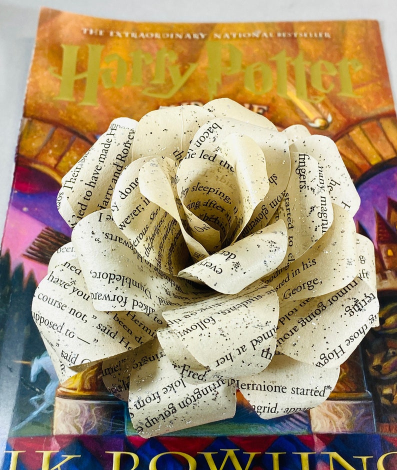 Book Paper Flowers Upcycled Paper Flowers Book Lover Gift Etsy