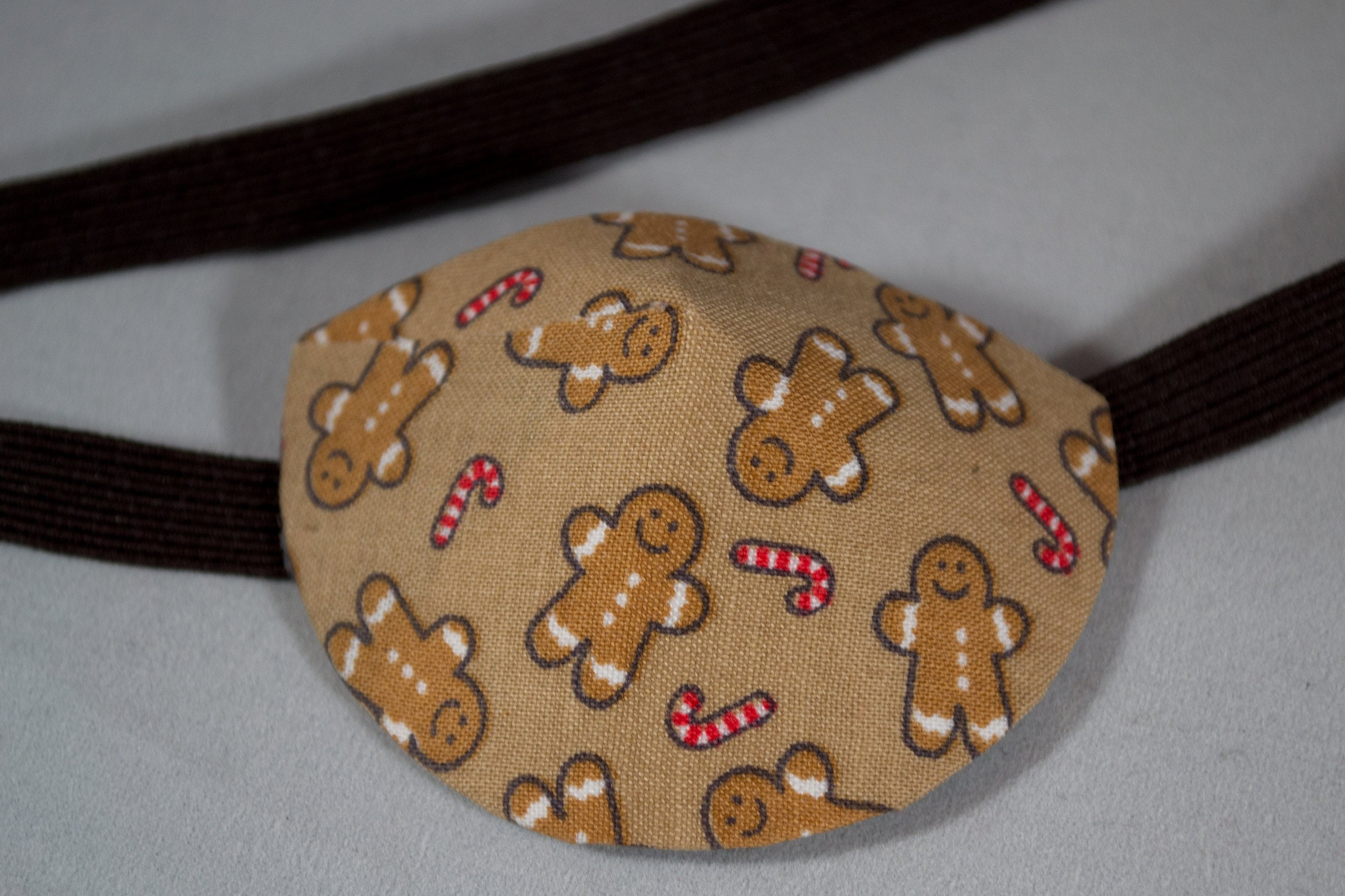Gingerbread Man Holiday Adult Eyepatch, Handmade Fabric Eyepatch ...