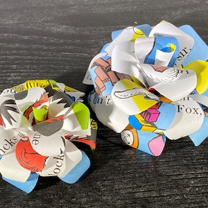 Children&#39;s Books Upcycled Paper Flowers, Book lover gift, Book decor, Unique Gift, Bridal Bouquet, Wedding, Handmade Flowers