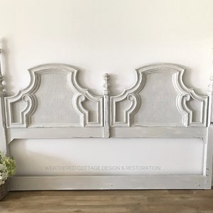 SOLD! King vintage Provincial headboard