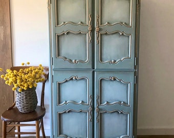 SOLD! One of a kind vintage ornate Stanley wardrobe, armoire