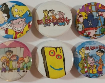 Ed, Edd, 'n Eddy Badge Button Pin Set of 6