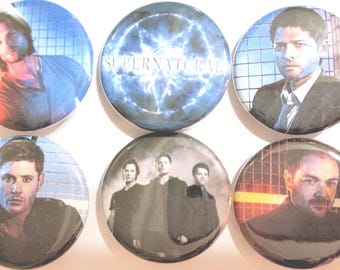 Supernatural Badge Button Pin Set of 6