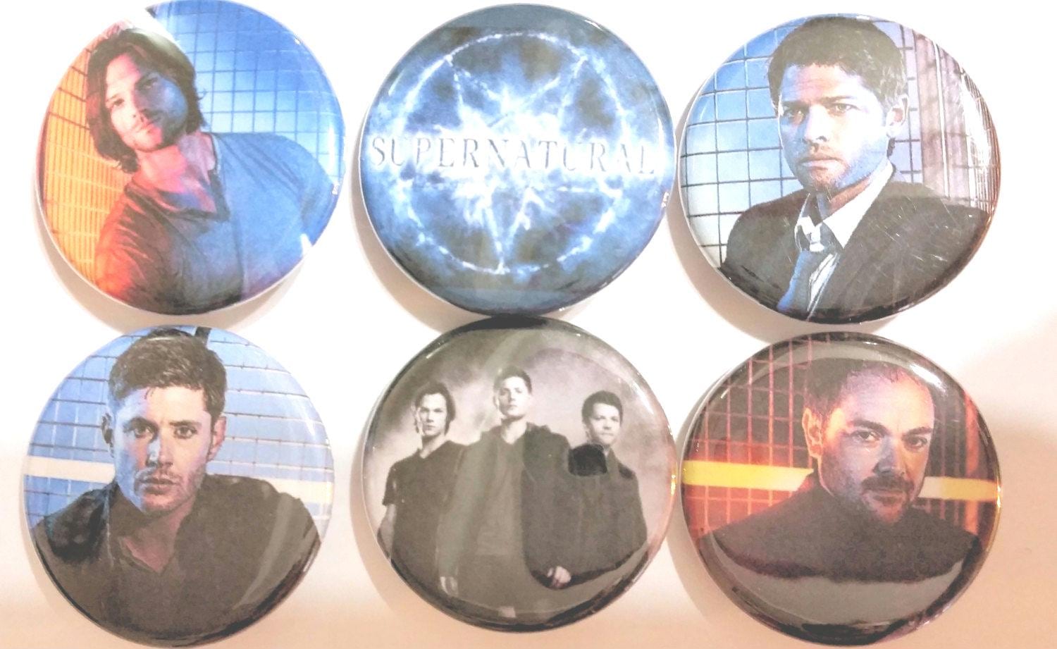 Supernatural Badge Button Pin Set of 6 - Etsy