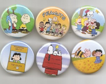 $1.00 Each Magnets 2 1/4” Charlie Brown Peanuts Buttons 
