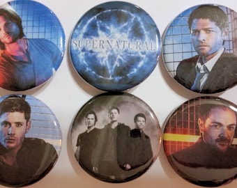 Supernatural Badge Button Pin Set of 6