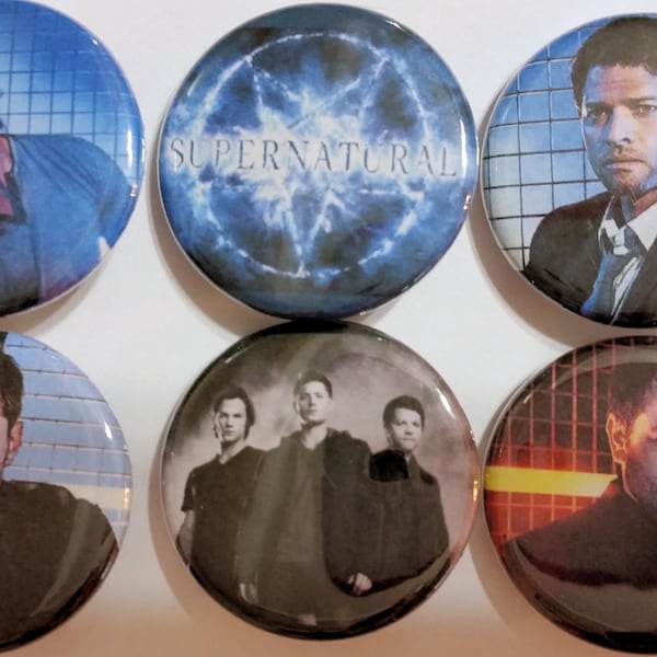 Supernatural Badge Button Pin Set of 6