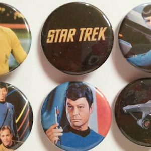 Star Trek Original Series Badge Button Pin Set of 6