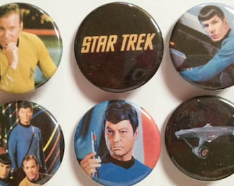 Star Trek Original Series Badge Button Pin Set of 6