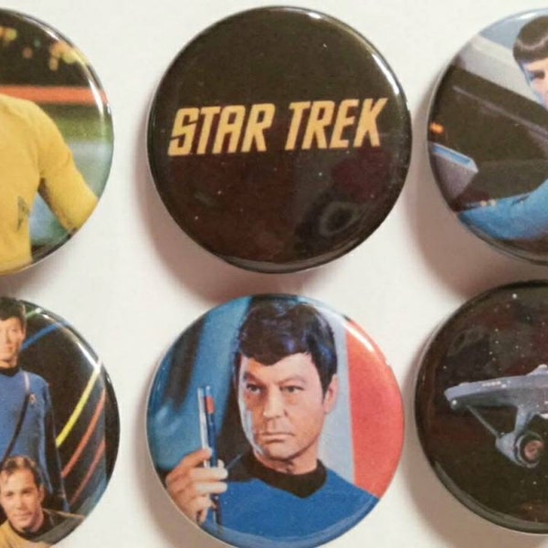 Star Trek Original Series Badge Button Pin Set of 6