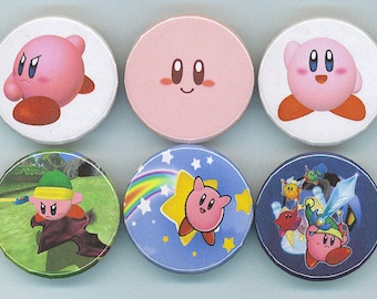 Kirby Badge Button Pin Set of 6