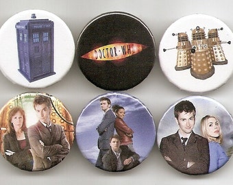 Doctor Who New Series DT Badge Button Pin Set of 6
