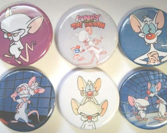 Pinky and the Brain Badge Button Pin Set of 6