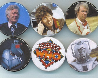 Doctor Who Classic Series Badge Button Pin Set of 6