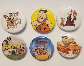 The Flintstones Badge Button Pin Set of 6