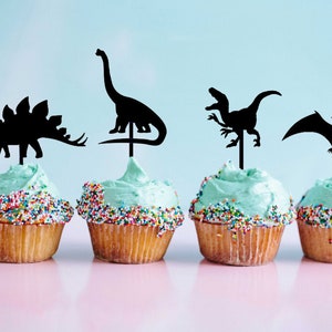 Dinosaur Cupcake Topper, Custom Cupcake Topper, Birthday Cake Topper, Raptor cupcake Topper, Birthday Cake Decoration image 1