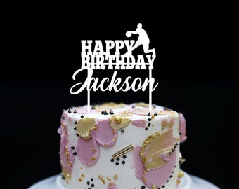 Birthday Cake Topper, Personalized Basketball Cake Topper, Sports Cake Topper, Birthday Cake Decoration, Custom Cake Topper