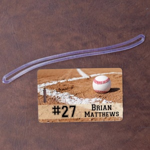 Baseball Taschenanhänger, personalisierte Baseball Taschenanhänger, Sport Taschenanhänger, Team Taschenanhänger, Baseball Namensschilder, Taschenanhänger, Custom School Bag Tag