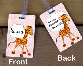 giraffe luggage tag