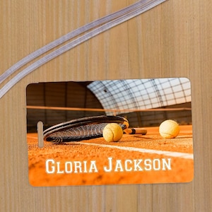 Tennis Bag Tag, Sports Bag Tag, Tennis Name Tag, Luggage Tag, Tennis Backpack Tag, Tennis Tags, Custom Bag Tags, Personalized Tennis Tags