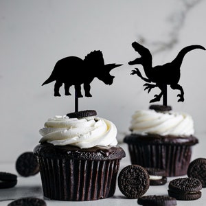 Dinosaur Cupcake Topper, Custom Cupcake Topper, Birthday Cake Topper, Raptor cupcake Topper, Birthday Cake Decoration image 4