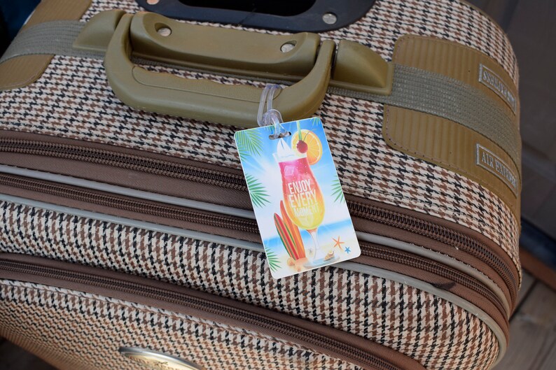 Luggage Tag Personalized Luggage Tag Tropical Luggage Tag Etsy Canada