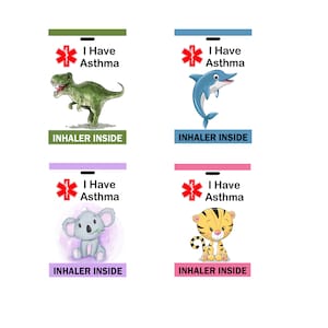 Asthma Bag Tag, Asthma Diaper Bag Tag, Asthma School Bag Tag, Medical Alert Tag, Asthma Inhaler Inside Tag, Asthma Alert, Luggage Tag