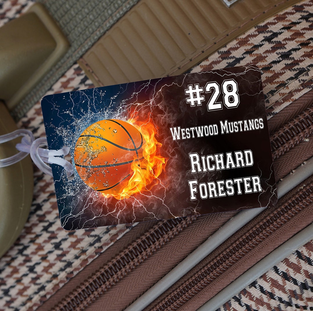 Basketball Bag Tags, Personalized Basketball Name Tags, Basketball Team