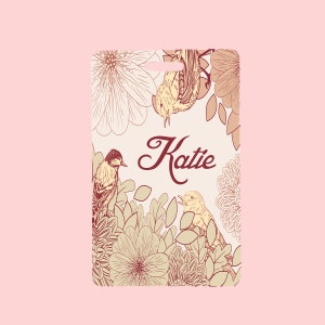 Personalized Luggage Tag Custom Floral Luggage Tag ID Tag Gym Bag ID Tag