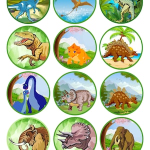 Dinosaur Printable Cupcake Toppers Instant Download Party Supply Digital File