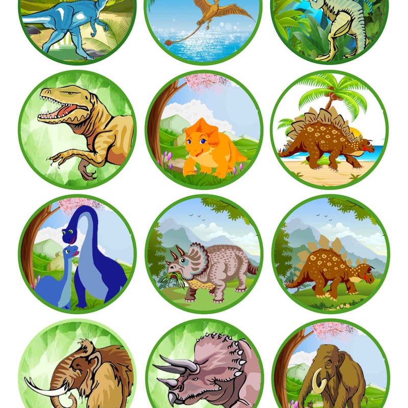 Dinosaur Cupcake Topper Printable - Etsy