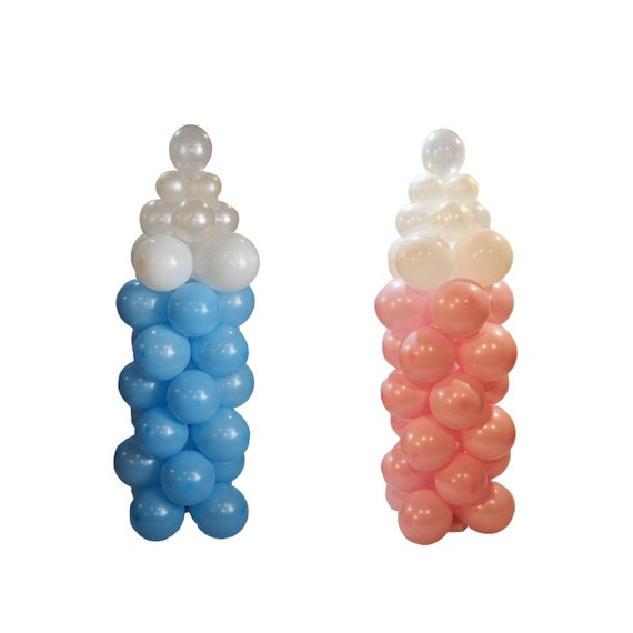 2 Balloon Column Baby Bottles Diy Balloon Columns Balloon Etsy
