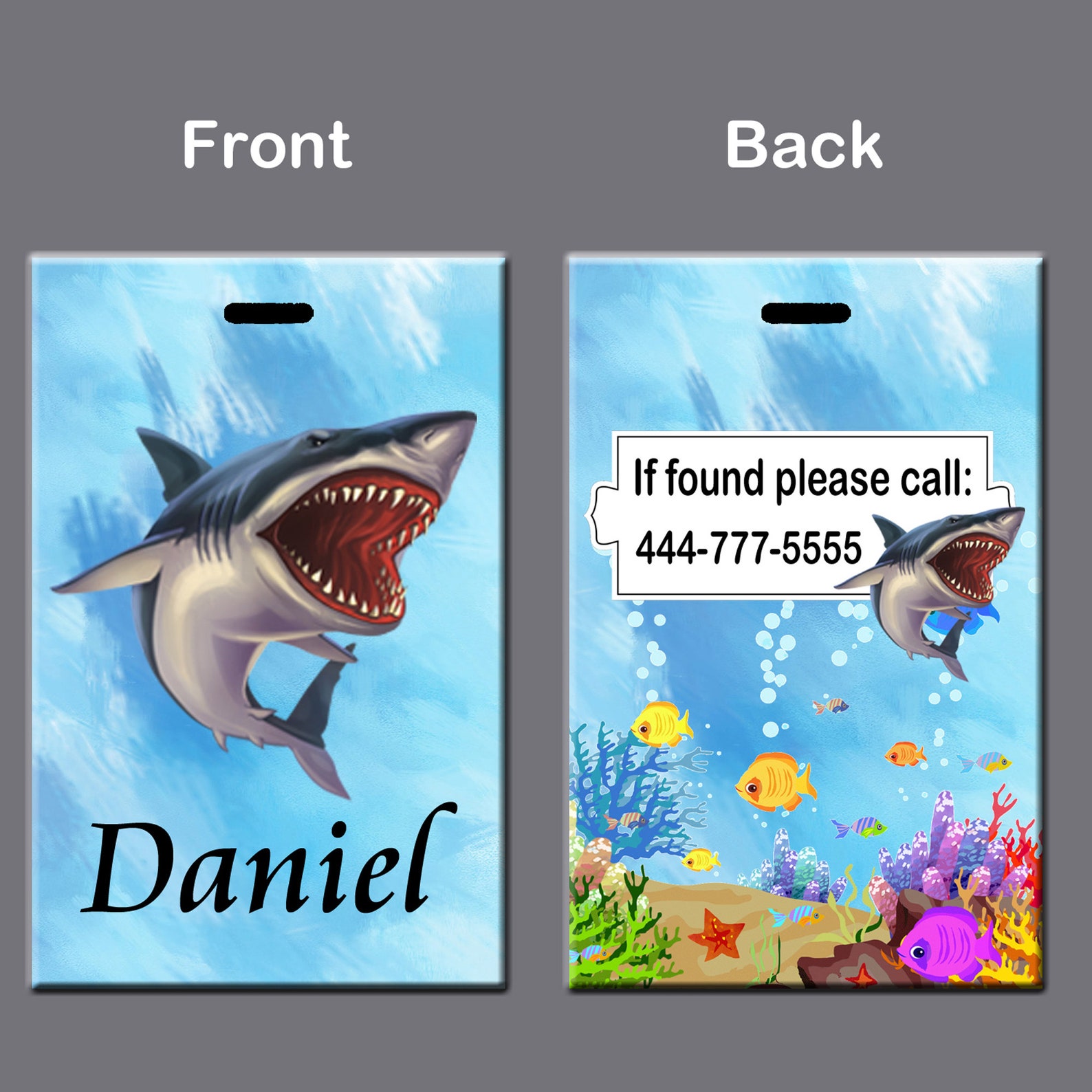 Shark Luggage Tag Shark Bag Tag Shark Backpack Tag Etsy