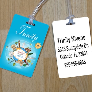 Personalized Luggage Tag, Travel Luggage Tag, Custom Luggage Tag, Gym Bag Tag, Backpack Tag