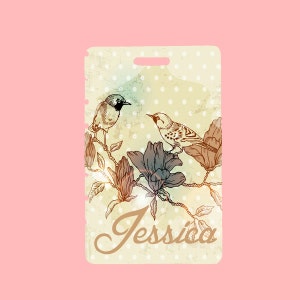 Custom Luggage Tag Personalized Floral Luggage Tag ID Tag Gym Bag ID Tag