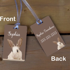 School Bag Tag, School Bag Tag, School Backpack Tag, Bag Tag for Kids, Diaper Bag Tag, Luggage Tag, Rabbit Bag Tag