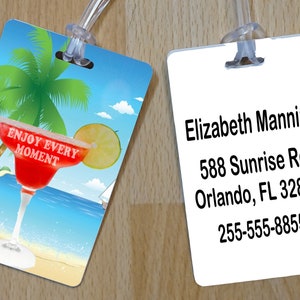 Luggage Tag Personalized Luggage Tag Custom Tropical Luggage Tag Gym Bag Tag Diaper Bag