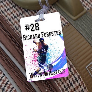 Personalized Soccer Bag Tag, Soccer Name Tag, Soccer Team Tag, Backpack Tag, Luggage Tag, Soccer ID Tag, Soccer Team Bag Tag, School Bag Tag