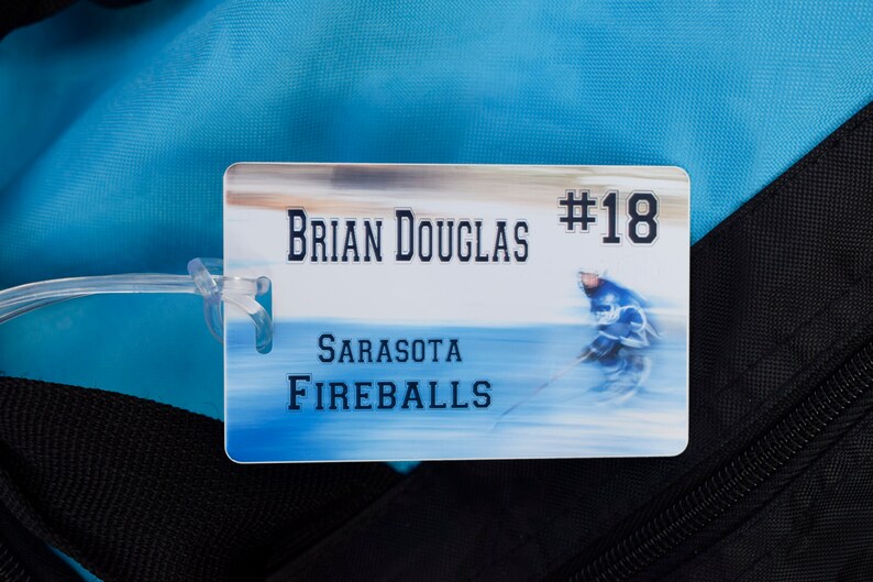 Personalized Hockey Bag Tags Hockey Name Tags Hockey League Etsy