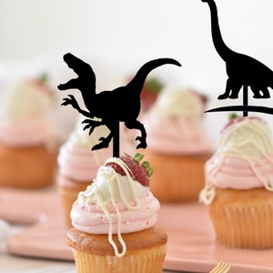 Dinosaur Cupcake Topper, Custom Cupcake Topper, Birthday Cake Topper, Raptor cupcake Topper, Birthday Cake Decoration image 2